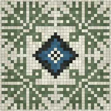Mosaic tiles background, seamless vector pattern Foto stock
