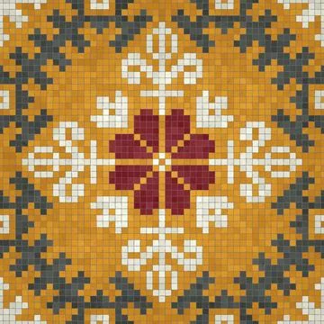 Mosaic tiles background, seamless vector pattern Stock Photos