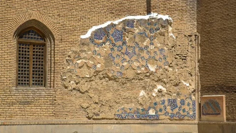 Mosaic Tiles on Brick Wall Stock-Footage 100869922