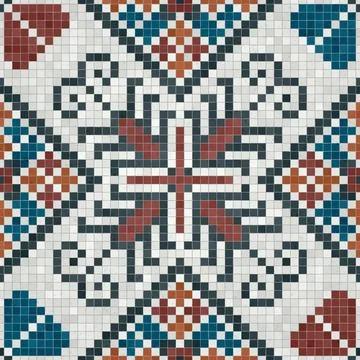 Mosaic tiles vector background Stock Illustration