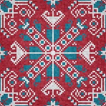 Mosaic tiles vector background 库存插图