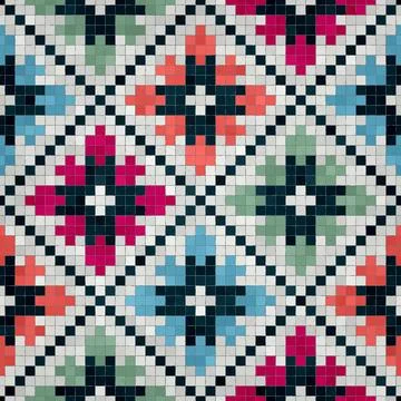 Mosaic tiles vector background Stock Illustration