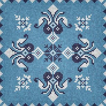 Mosaic tiles vector background 库存插图