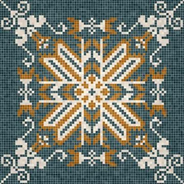 Mosaic tiles vector background Stock Illustration