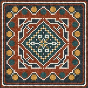 Mosaic tiles vector background, seamless vector pattern Stock Illustration