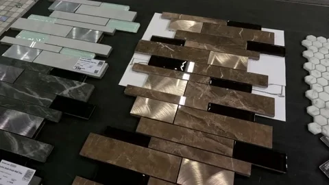 Mosaic Tiles for Wall Use in Hardware Store Stock Footage 236591818