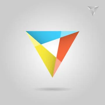 Mosaic triangle logo sign Stock Illustration