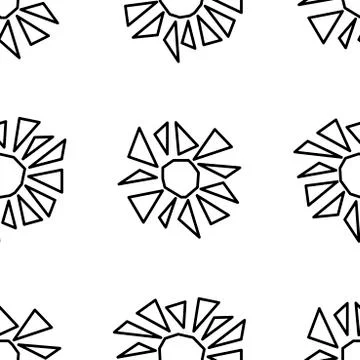 The mosaic of triangles flowers, Abstract pattern , vector seamless backgroun 스톡 일러스트