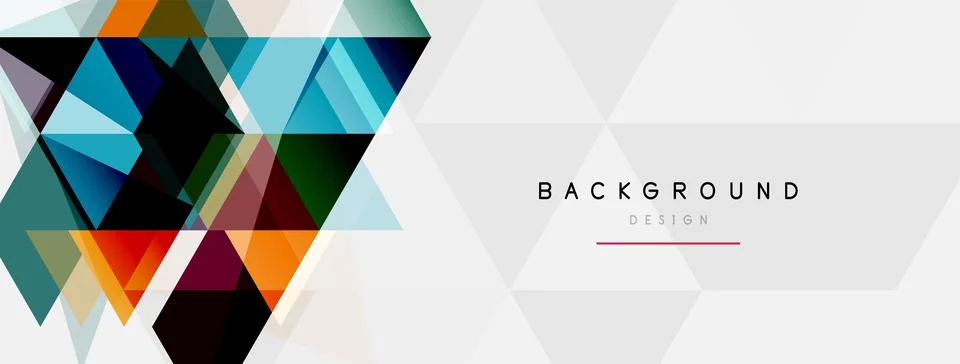 Mosaic triangles geometric background. Techno or business concept, pattern for 스톡 일러스트