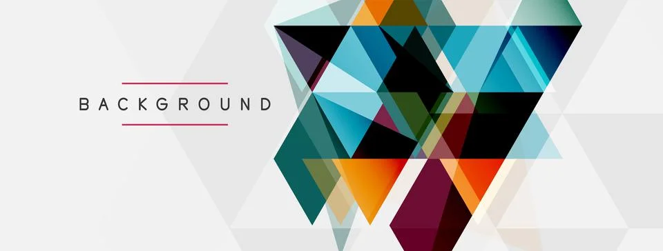 Mosaic triangles geometric background. Techno or business concept, pattern for Stock Illustration