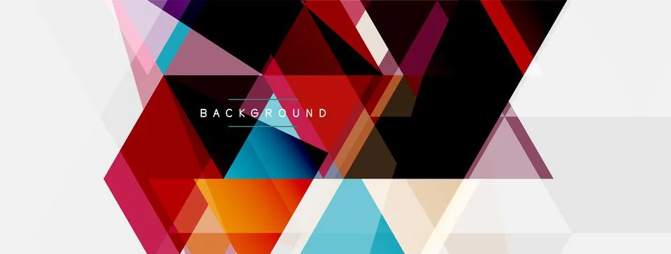 Mosaic triangles geometric background. Techno or business concept, pattern for 스톡 일러스트