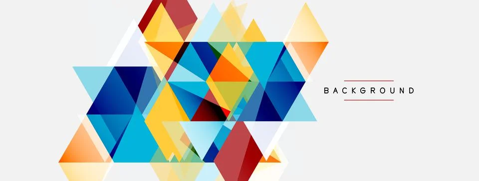 Mosaic triangles geometric background. Techno or business concept, pattern for Stock Illustration