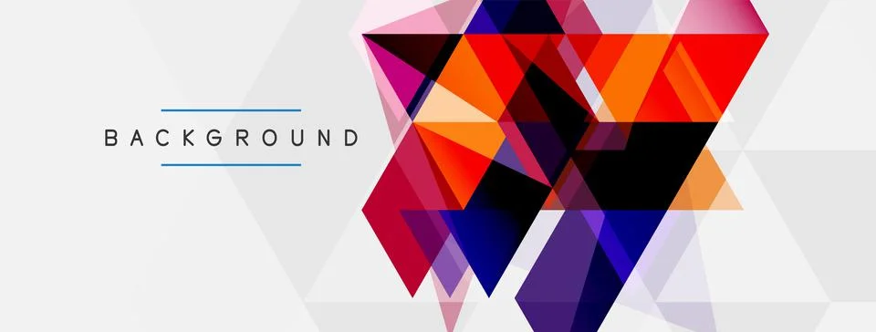 Mosaic triangles geometric background. Techno or business concept, pattern for Stock Illustration