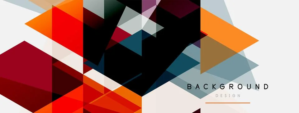 Mosaic triangles geometric background. Techno or business concept, pattern for 스톡 일러스트