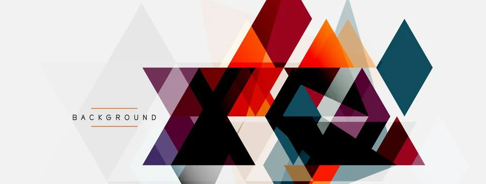 Mosaic triangles geometric background. Techno or business concept, pattern for Stock Illustration