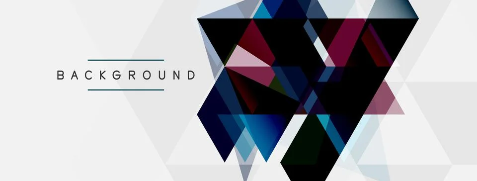 Mosaic triangles geometric background. Techno or business concept, pattern for 스톡 일러스트
