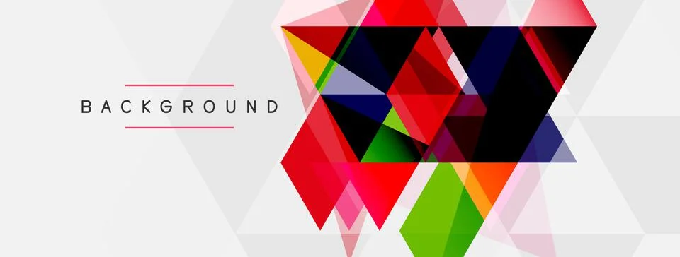 Mosaic triangles geometric background. Techno or business concept, pattern for Stock Illustration