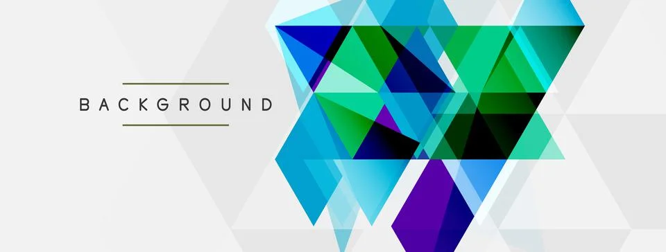 Mosaic triangles geometric background. Techno or business concept, pattern for Stock Illustration
