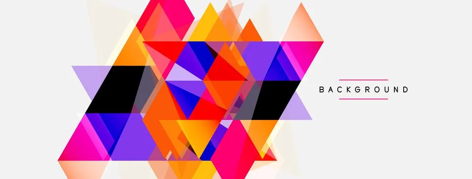 Mosaic triangles geometric background. Techno or business concept, pattern for Stock Illustration