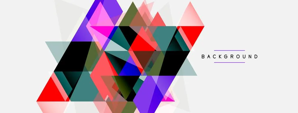 Mosaic triangles geometric background. Techno or business concept, pattern for Stock Illustration