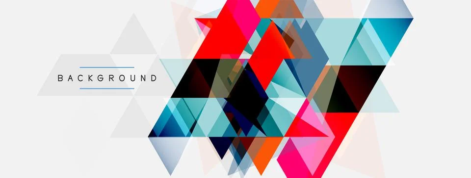 Mosaic triangles geometric background. Techno or business concept, pattern for Illustrazione stock