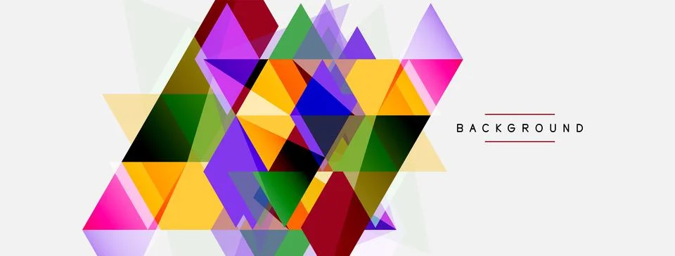 Mosaic triangles geometric background. Techno or business concept, pattern for Stock Illustration