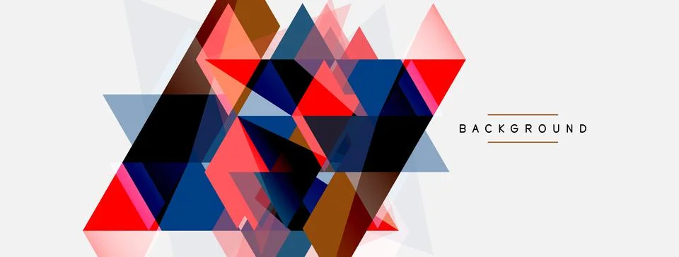 Mosaic triangles geometric background. Techno or business concept, pattern for Stock Illustration