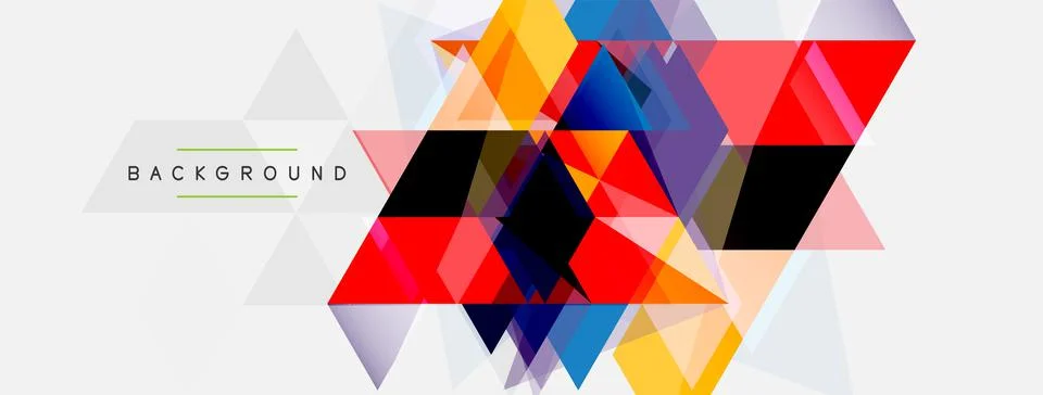 Mosaic triangles geometric background. Techno or business concept, pattern for 스톡 일러스트