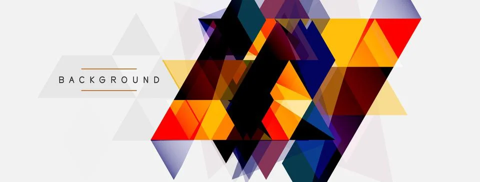 Mosaic triangles geometric background. Techno or business concept, pattern for Stock Illustration