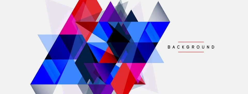 Mosaic triangles geometric background. Techno or business concept, pattern for Stock Illustration
