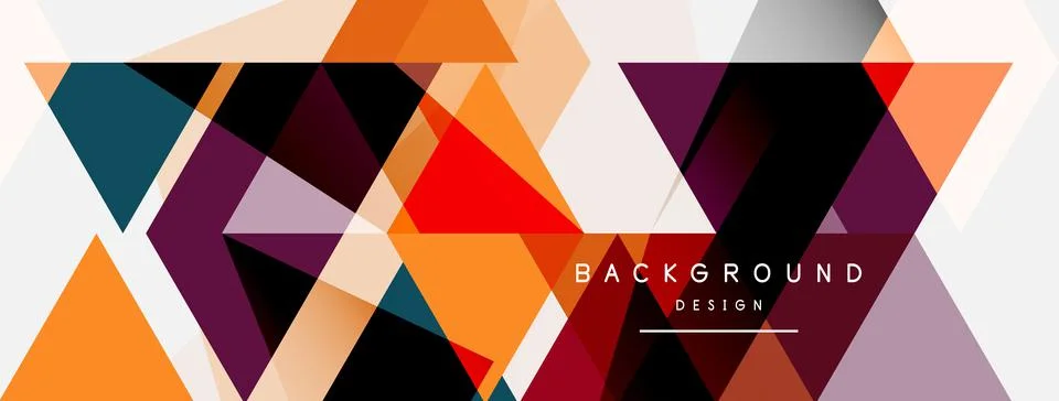Mosaic triangles geometric background. Techno or business concept, pattern for Stock Illustration