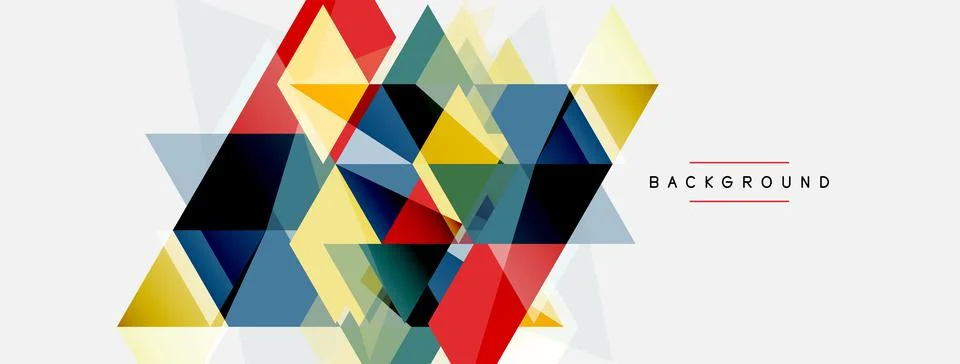 Mosaic triangles geometric background. Techno or business concept, pattern for 스톡 일러스트