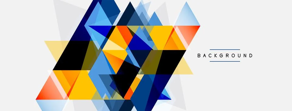 Mosaic triangles geometric background. Techno or business concept, pattern for Illustrazione stock