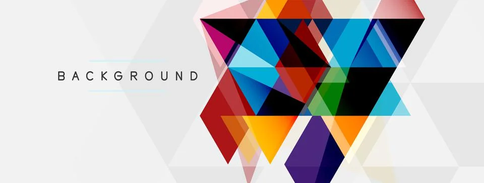 Mosaic triangles geometric background. Techno or business concept, pattern for Stock Illustration