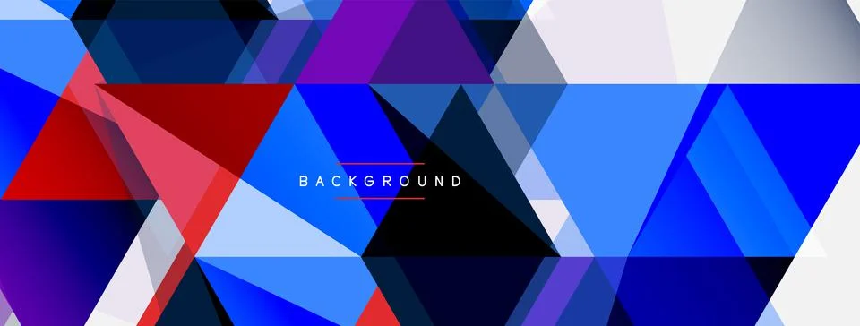 Mosaic triangles geometric background. Techno or business concept, pattern for 스톡 일러스트