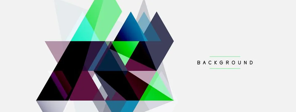 Mosaic triangles geometric background. Techno or business concept, pattern for 스톡 일러스트