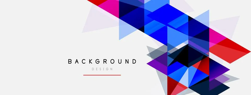 Mosaic triangles geometric background. Techno or business concept, pattern for Stock Illustration