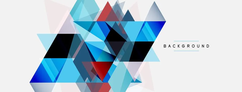 Mosaic triangles geometric background. Techno or business concept, pattern for Stock Illustration
