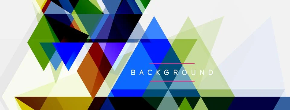 Mosaic triangles geometric background. Techno or business concept, pattern for Stock Illustration