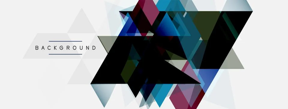 Mosaic triangles geometric background. Techno or business concept, pattern for Stock Illustration