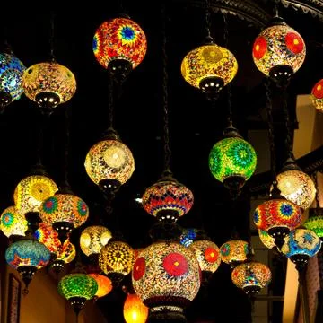 Mosaic turkish style lanterns Stock Photos