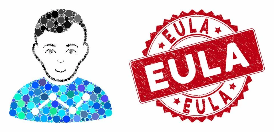 Mosaic User Stats with Textured Eula Stamp Illustrazione stock