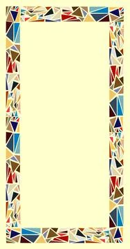 Mosaic vertical frame. Vector rectangle background Stock Illustration