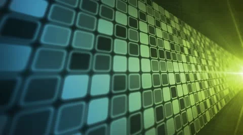 Mosaic Wall Blue Yellow Stock Footage 20538767