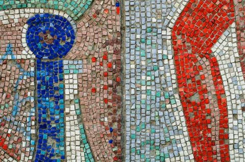 Mosaic wall texture Stock Photos