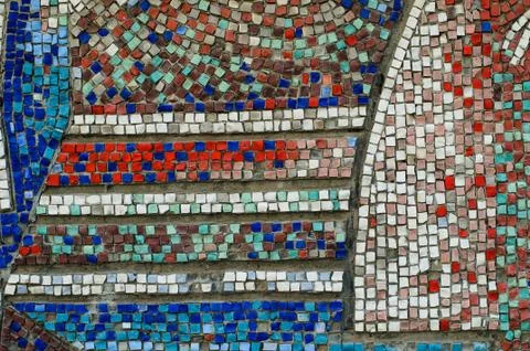 Mosaic wall texture Stock Photos