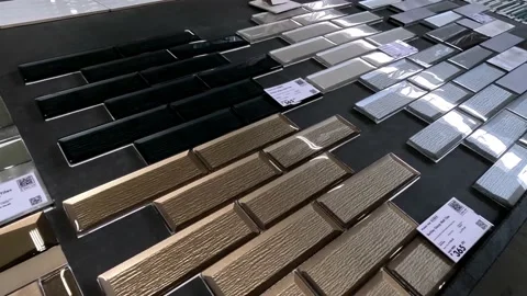 Mosaic Wall Tiles in a Hardware Store Stock Footage 236591848