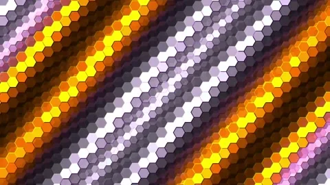 Mosaic Wave Motion Surface With Moving Hexagons. Video stock 297737856