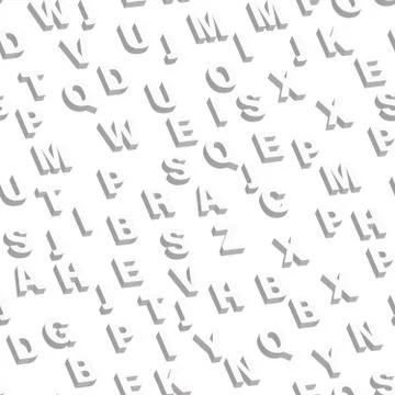 Mosaic of white 3D letters. Vector seamless pattern Ilustración de archivo