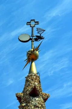 Mosaics of Antonio Gaudi Palau Guell Stock Photos